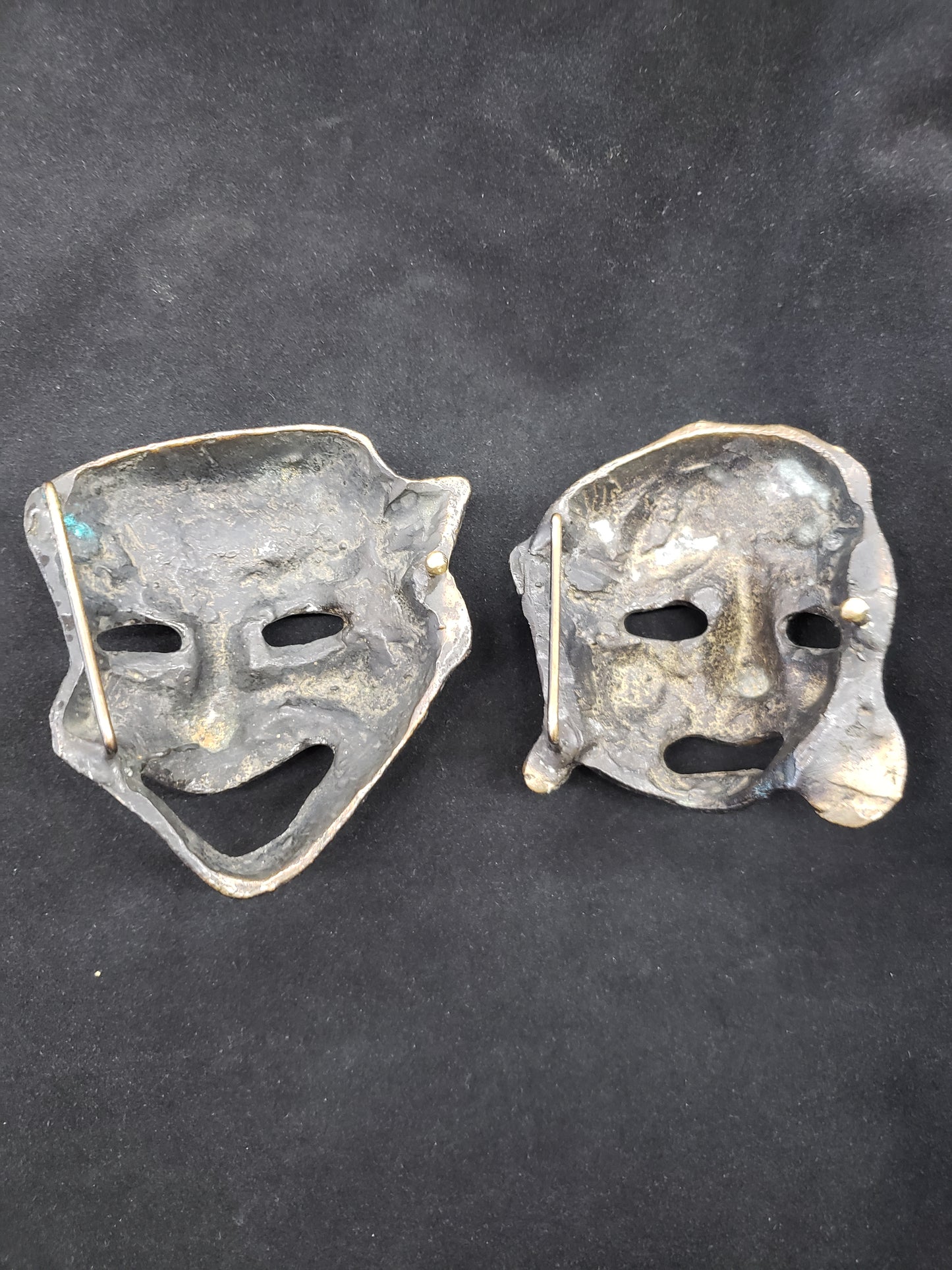 Comedy and Tragedy Sock and Buskin Bronze Belt Buckles