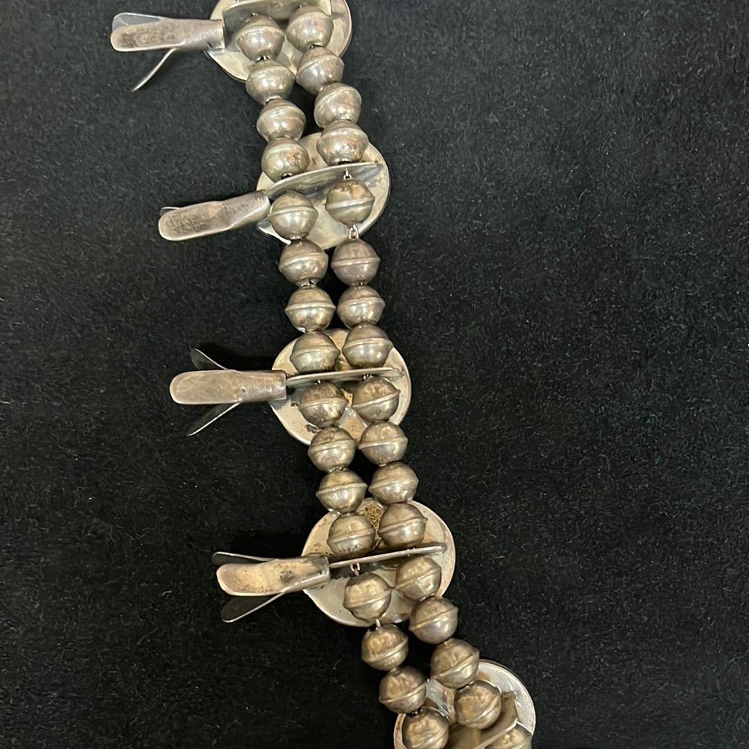Old Pawn Sterling Silver Squash Blossom Necklace