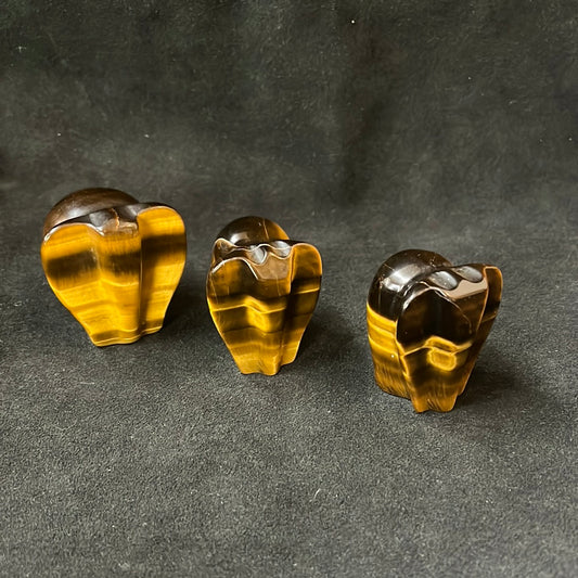 Mid-Century Modern Tiger’s-Eye Elephants