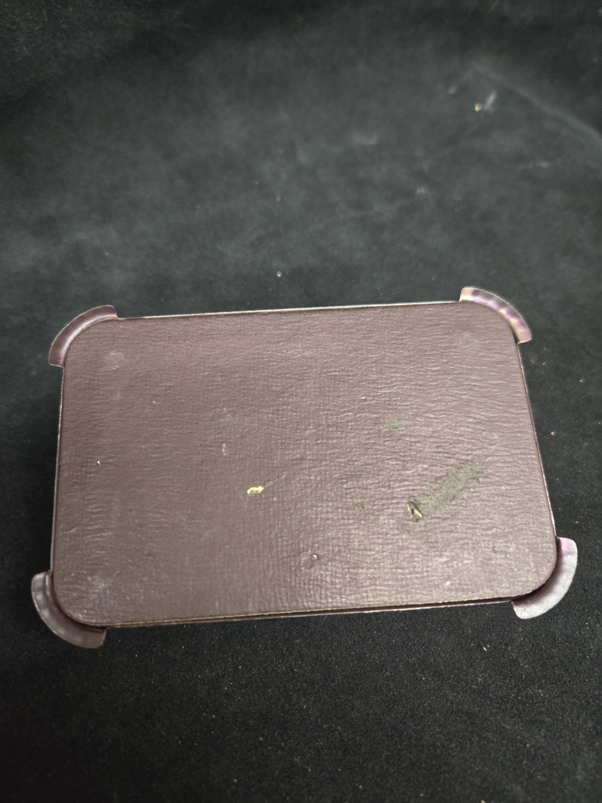 VINTAGE ART DECO BULOVA FIFTH AVE WATCH BOX ONLY BURGUNDY VELVET
