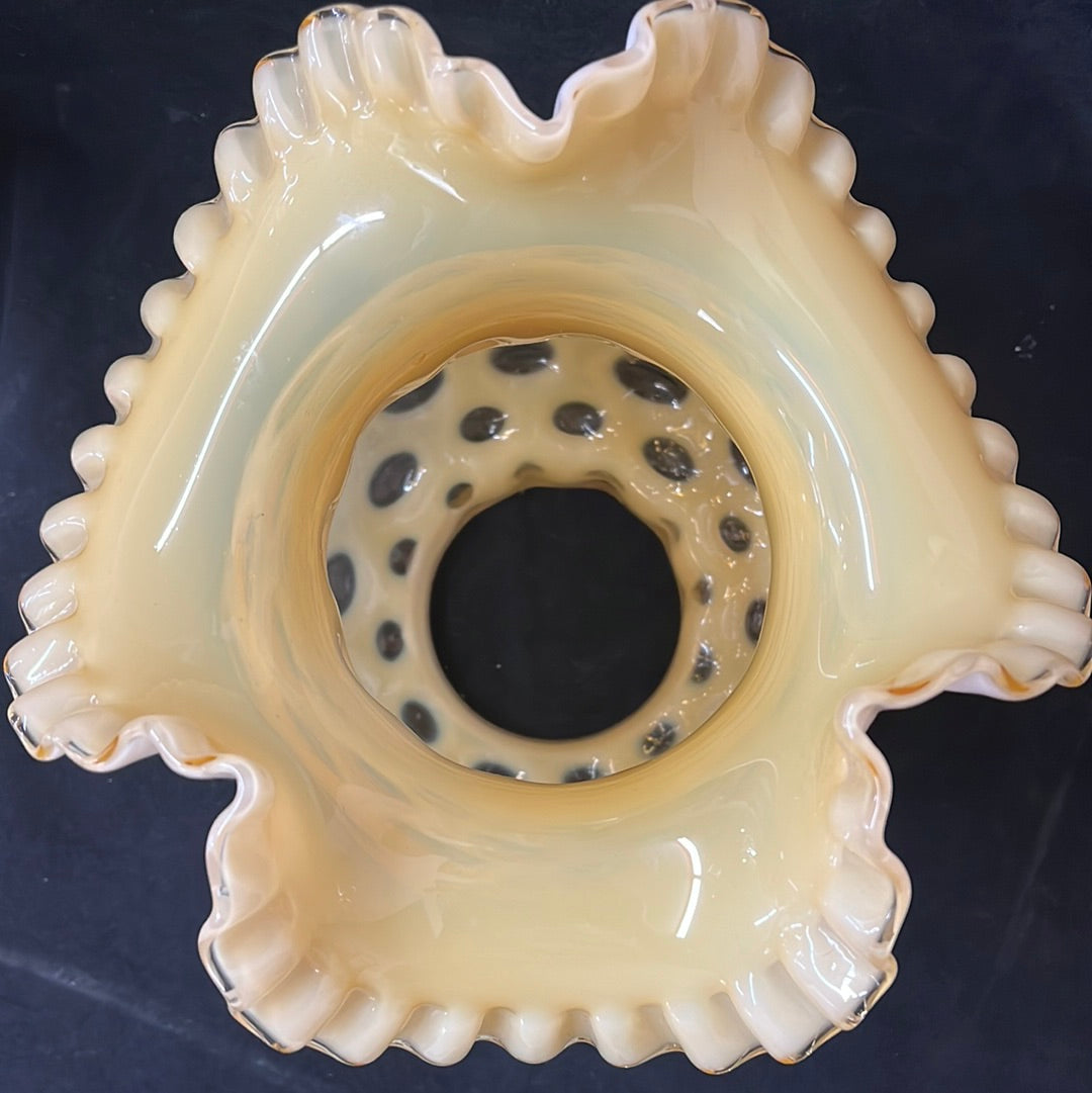 Vintage Fenton Opalescent Honeysuckle Coin Dot Shade