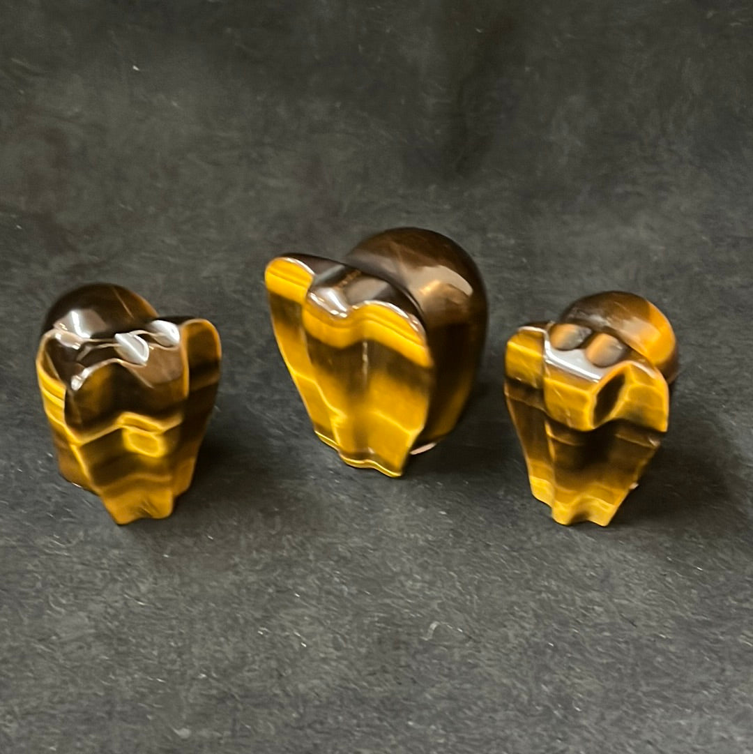 Mid-Century Modern Tiger’s-Eye Elephants