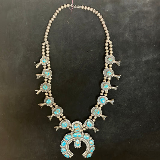 Old Pawn Sterling Silver Squash Blossom Necklace