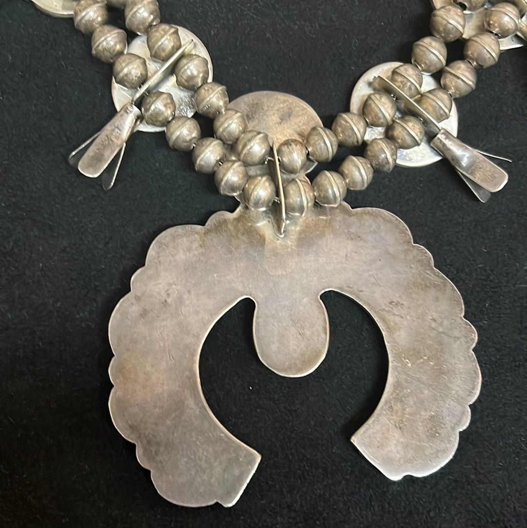 Old Pawn Sterling Silver Squash Blossom Necklace