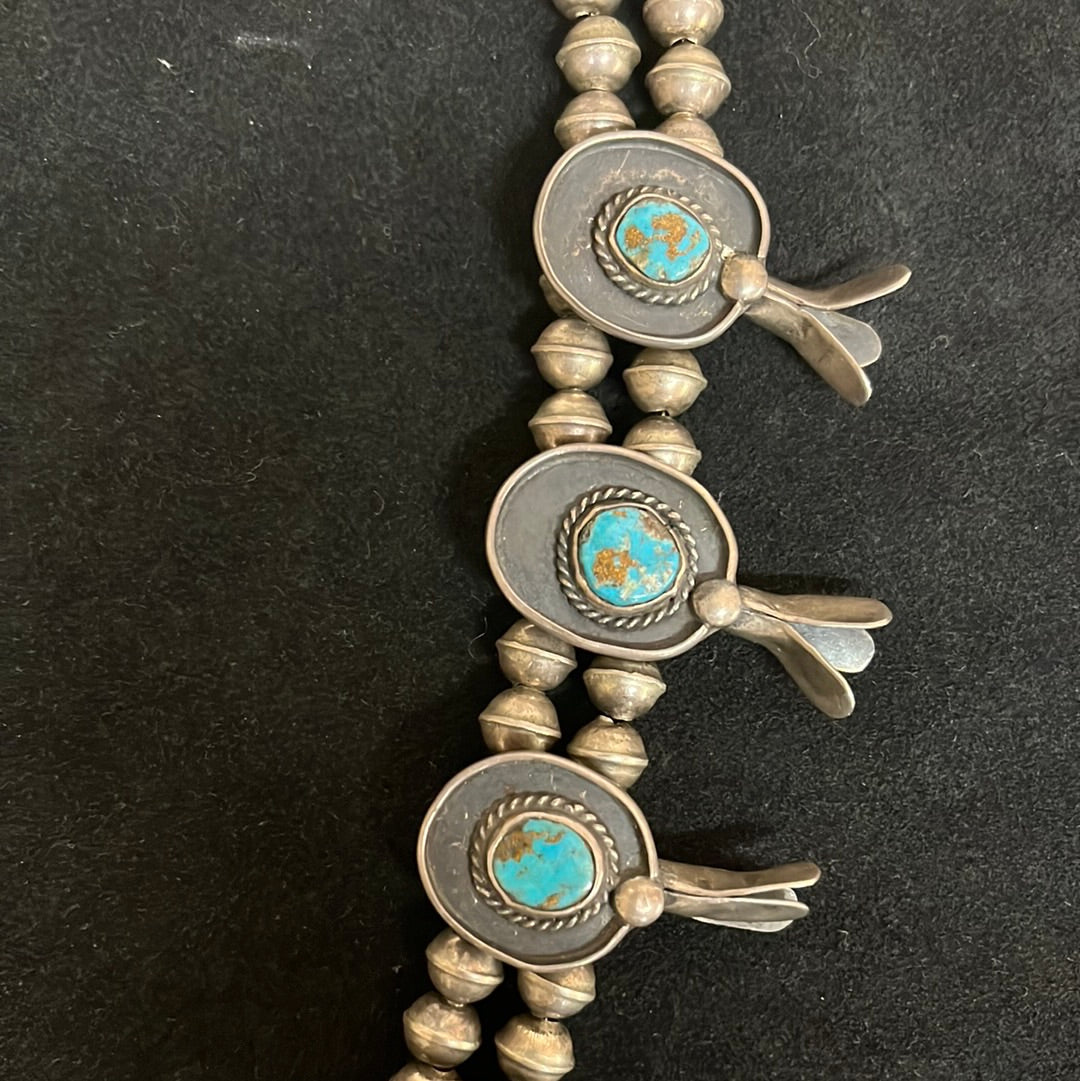 Old Pawn Sterling Silver Squash Blossom Necklace