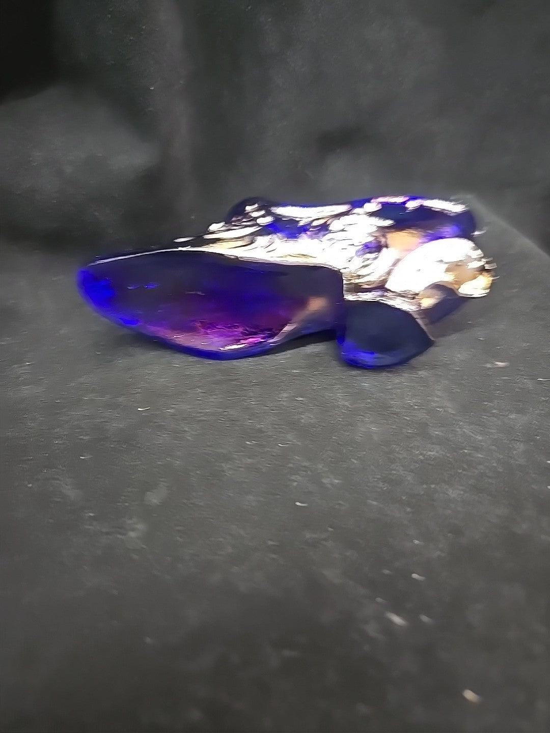 Vtg Mosser Carnival Glass Iridescent Cabbage Rose Slipper Excellent