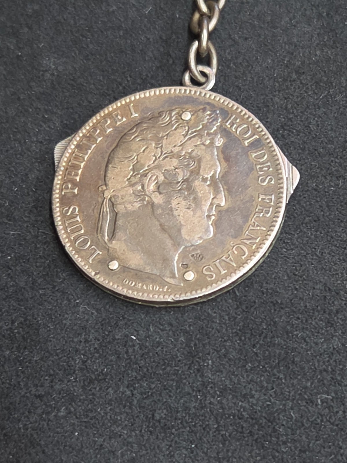 1833 Louis Philippe 5 Francs Silver Coin Eloi Folding Multitool Knife Manicure