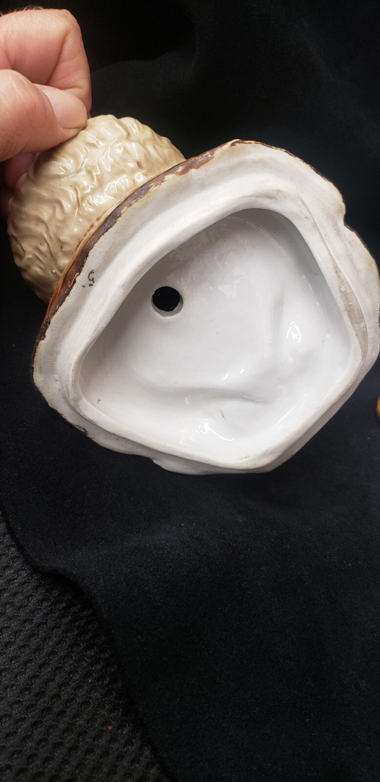 Antique 1880s Figural Porcelain Tobacco Humidor Jar Conta Boehme