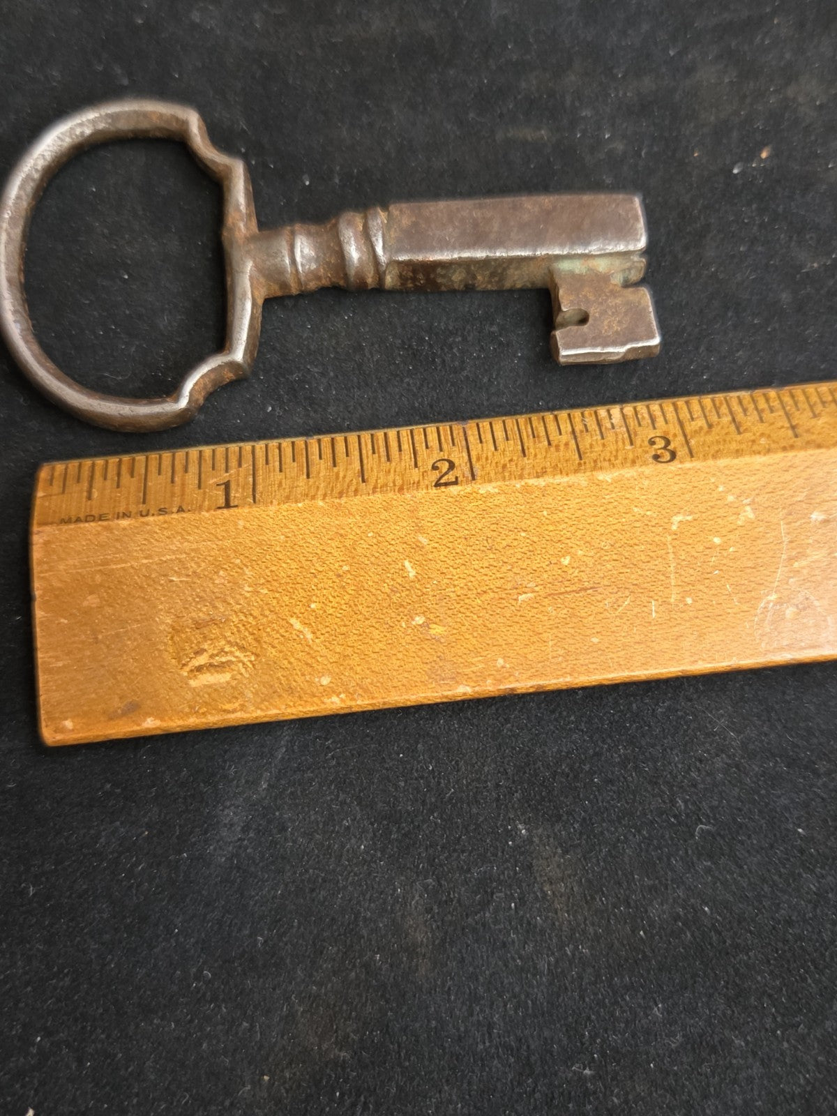 18th Century Cabinet Door Key Square Shank Skeleton Warded