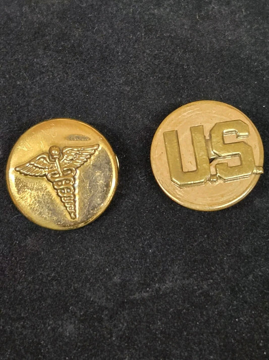 WW2 Enlisted Medical Corps Collar Brass Disc