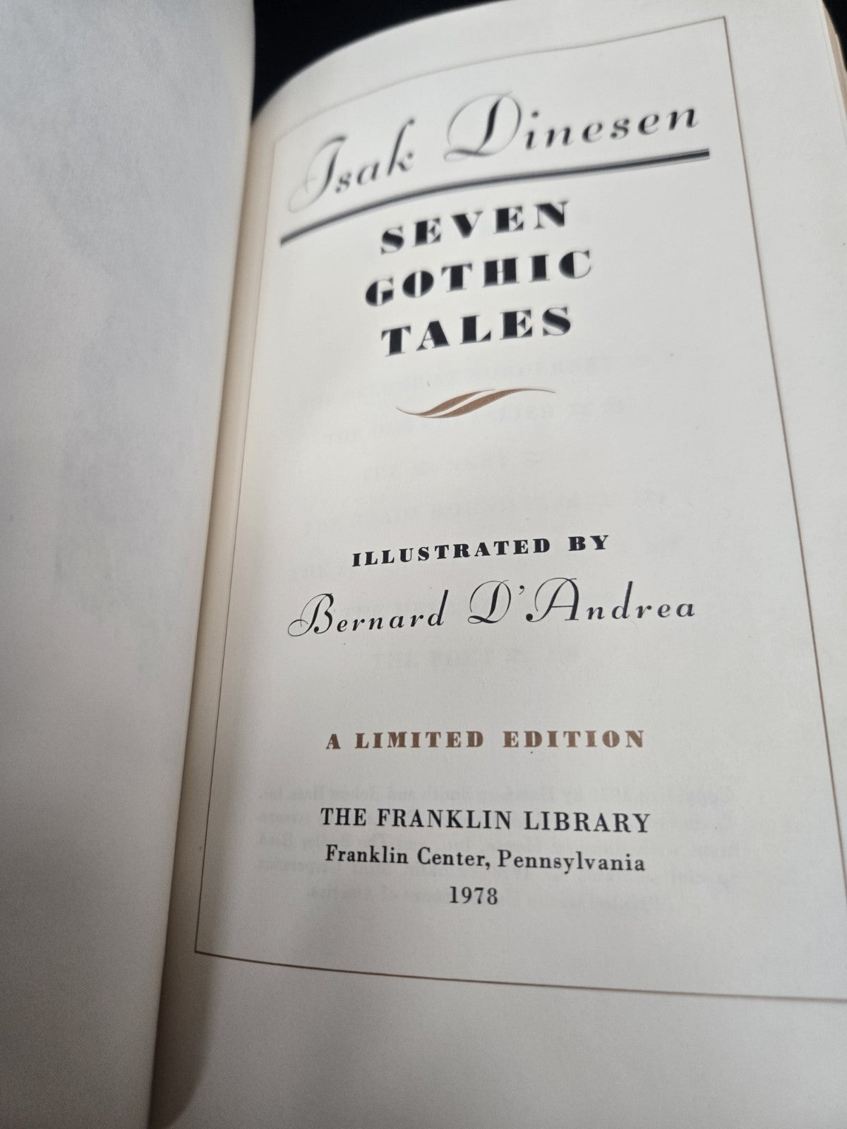 Seven Gothic Tales By Isak Dinesen 1978 Franklin Library Leather Bound