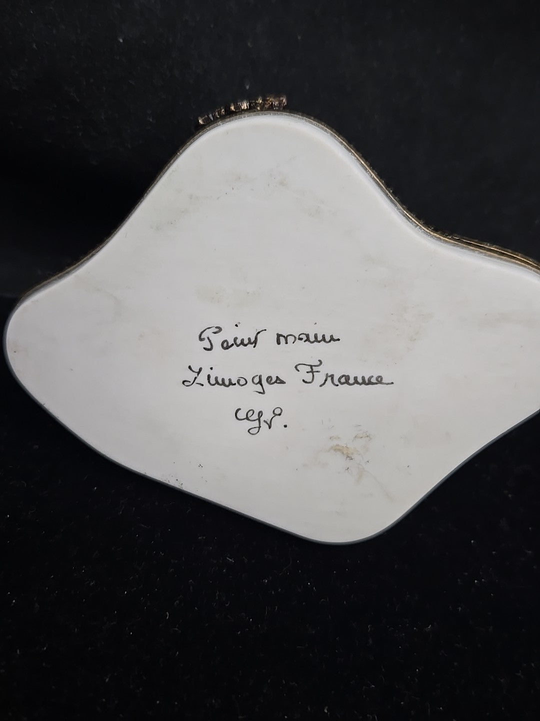 Hand Painted Limoges Trinket Box Polar Bears Butterfly France Peint Mein Rare