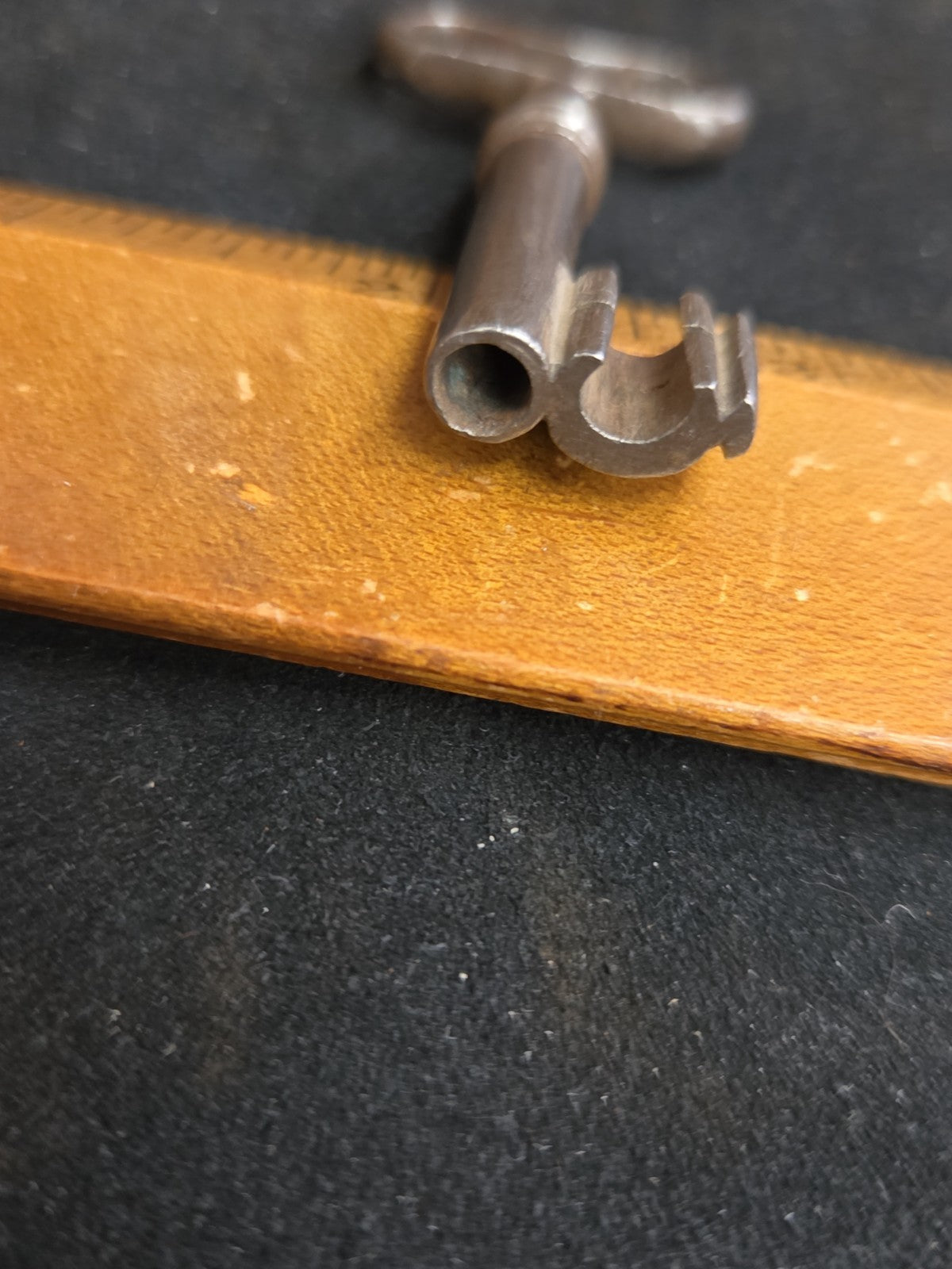 Antique Cabinet Key Skeleton Iron Open Barrel