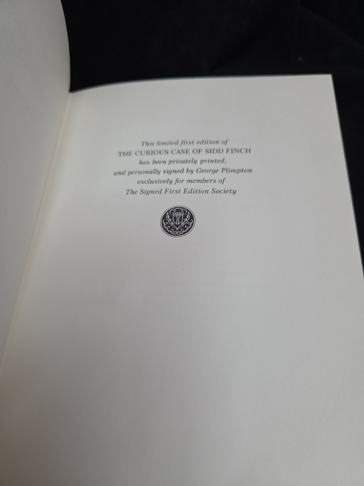 George Plimpton Signed The Curious Case of Sidd Finch - The Franklin Library