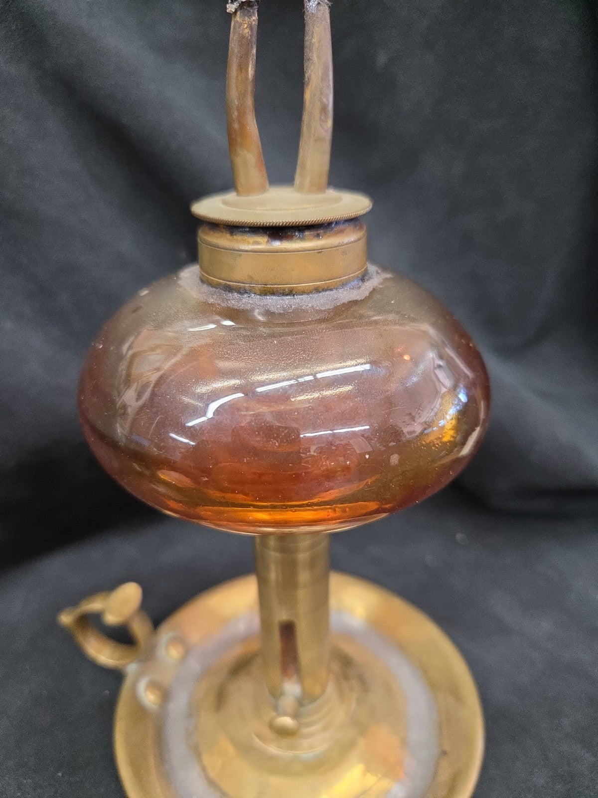 Antique 19th C. Whale Oil Peg Lamp and Candle Holder Boston Sandwich