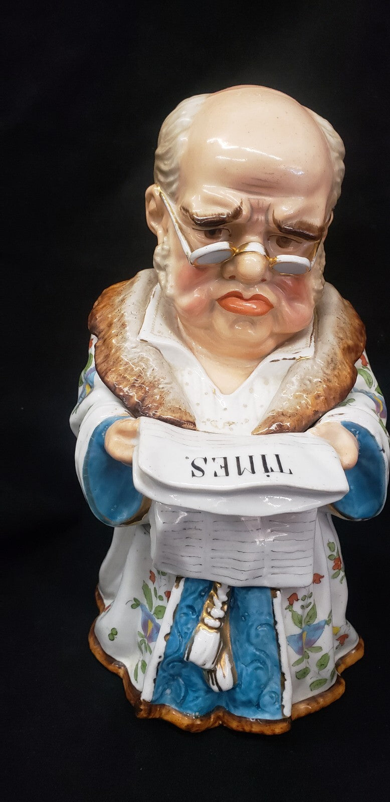 Antique 1880s Figural Porcelain Tobacco Humidor Jar Conta Boehme