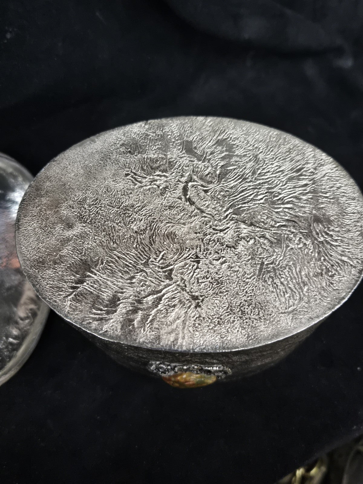 Topazio Sterling .925 Moderrnist Brutalist Silver Biscuit Canister