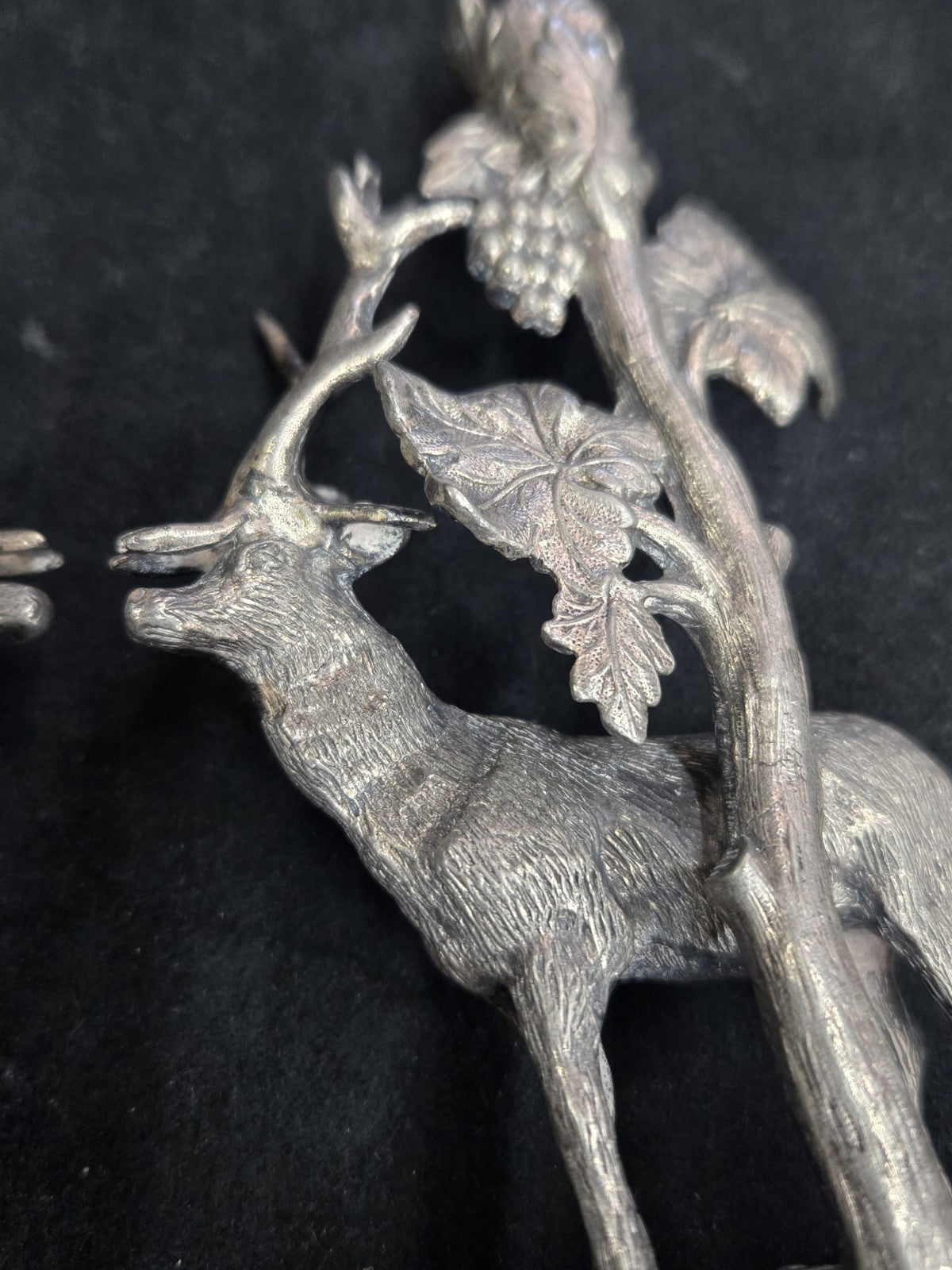 James Dixon & Son Pair Silver Plated Stag Candle Holders 19th Century
