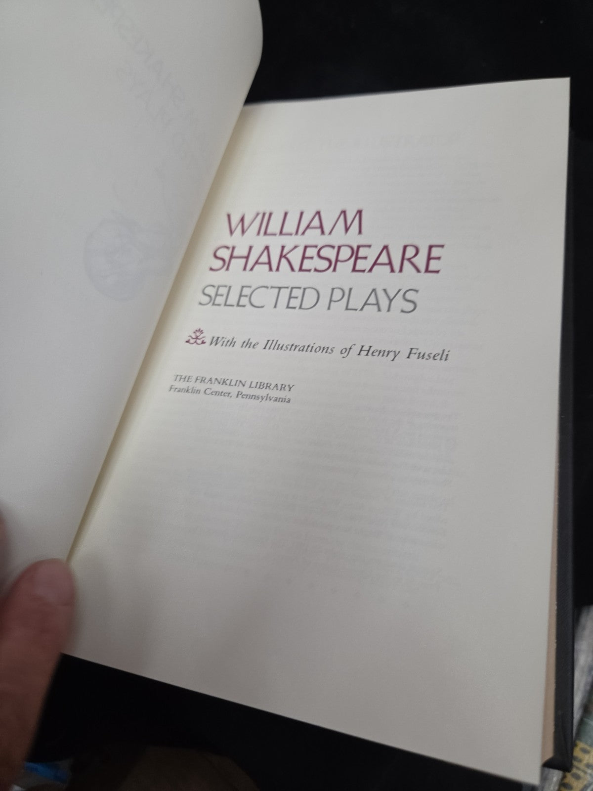 Selected Plays by William Shakespeare - Leather Bound - Franklin 1981