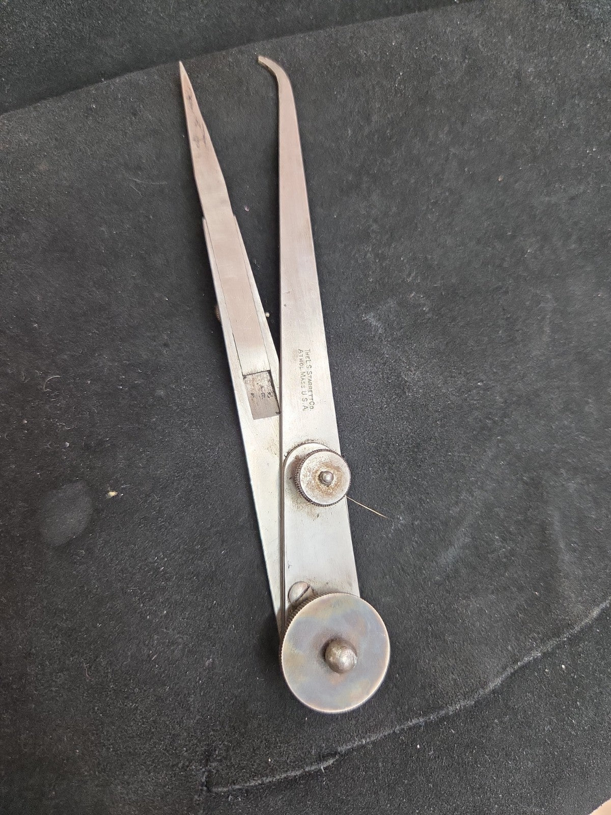 Vintage Starrett No 42 Lock Joint Hermaphrodite Caliper Machinist Odd Leg Tool