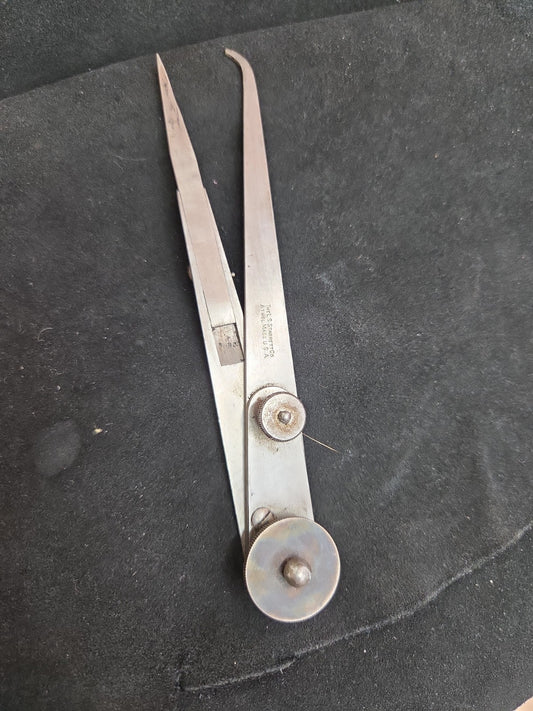 Vintage Starrett No 42 Lock Joint Hermaphrodite Caliper Machinist Odd Leg Tool
