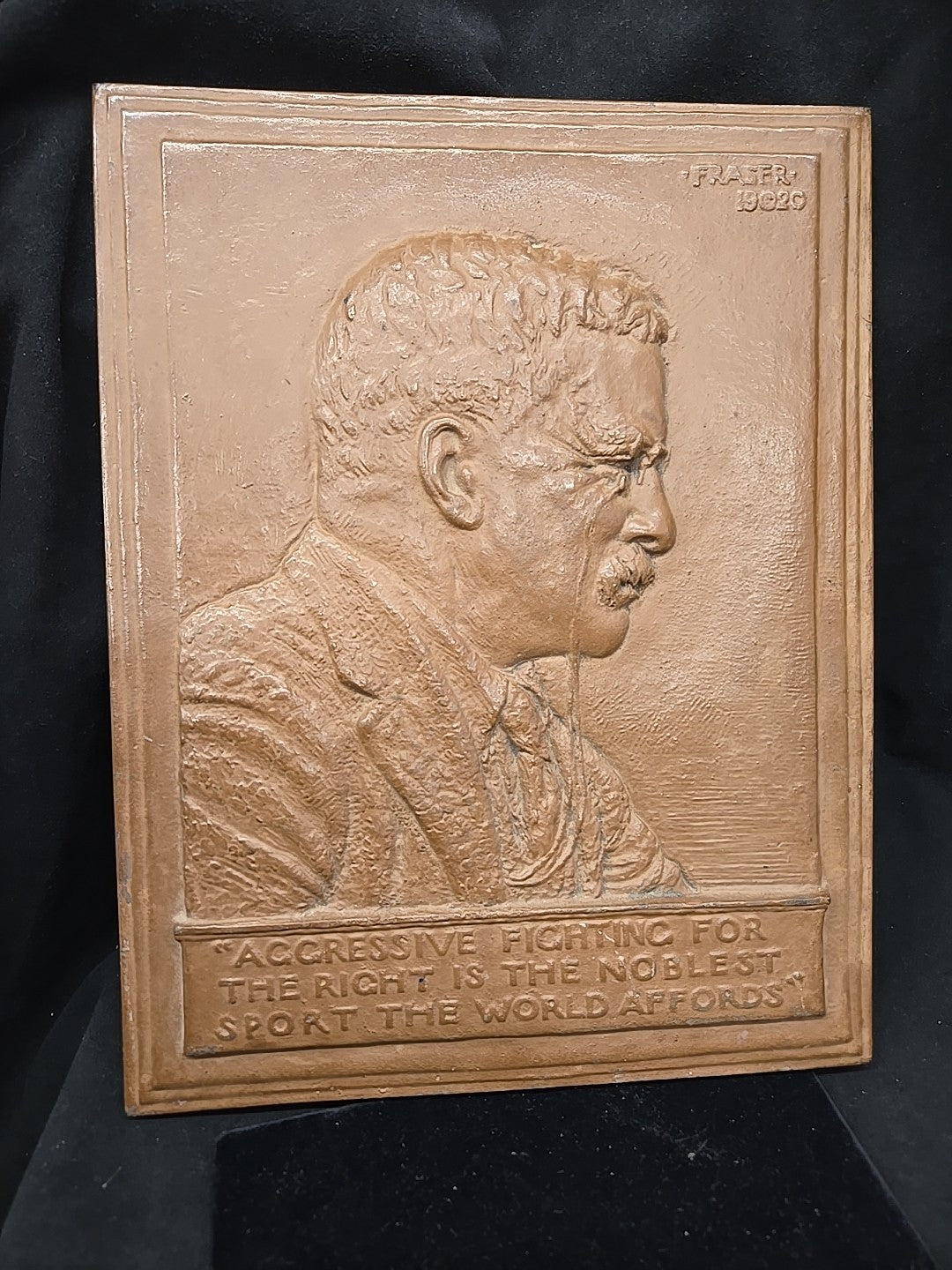 Theodore Roosevelt 13x10 Relief Bronzed Sculpture James Earle Fraser 1920