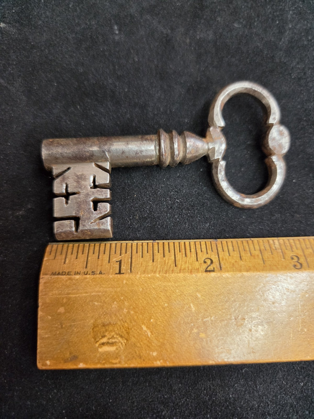 Antique Warded Ward Key Skeleton Iron Open Barrel