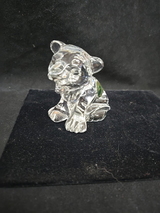 WATERFORD Lead Crystal Lion Cub  Figurine Paperweight Signed 3.25"