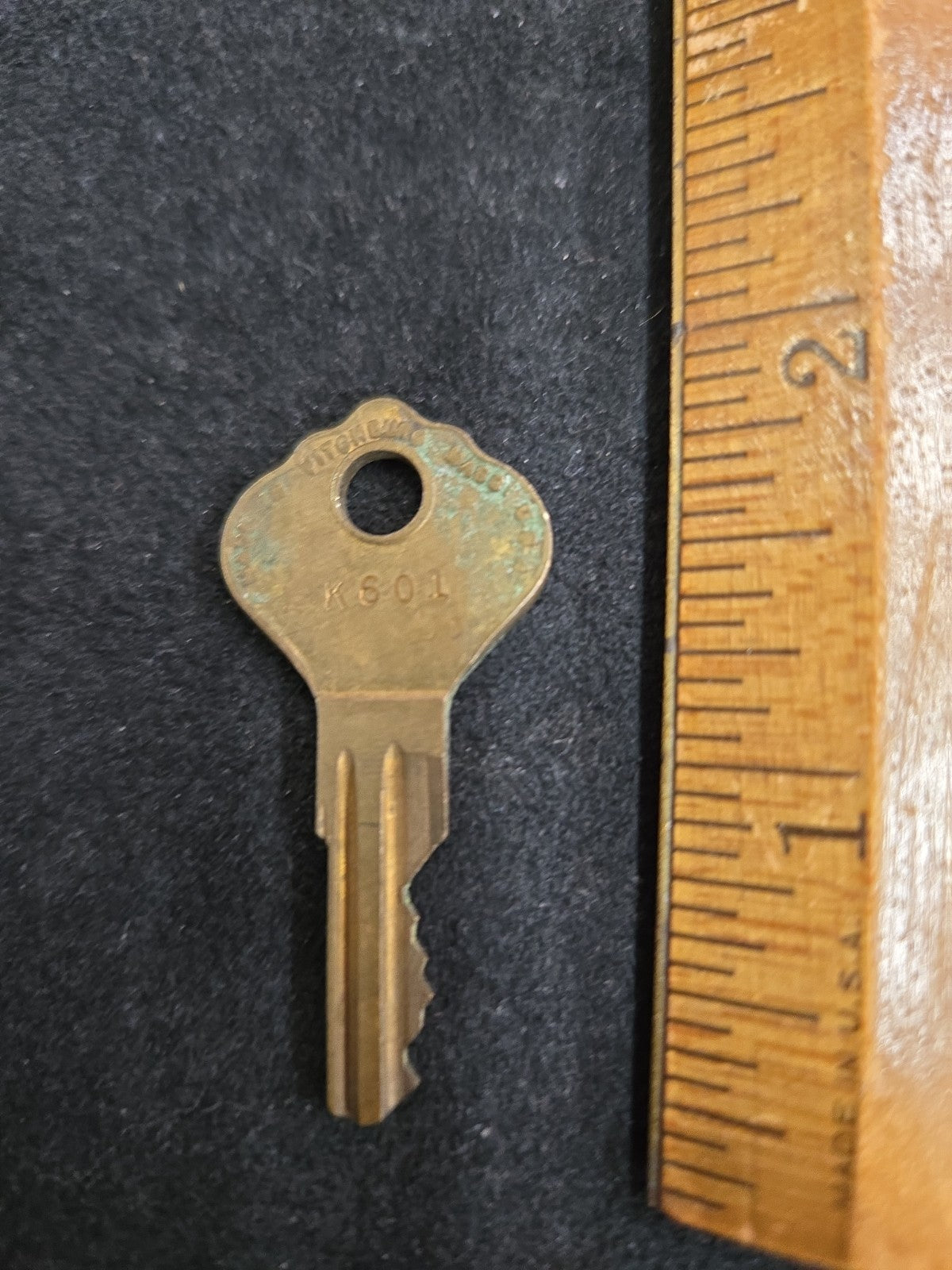 Vintage Original Independent Lock Co. Key K601 Fitchburg Mass