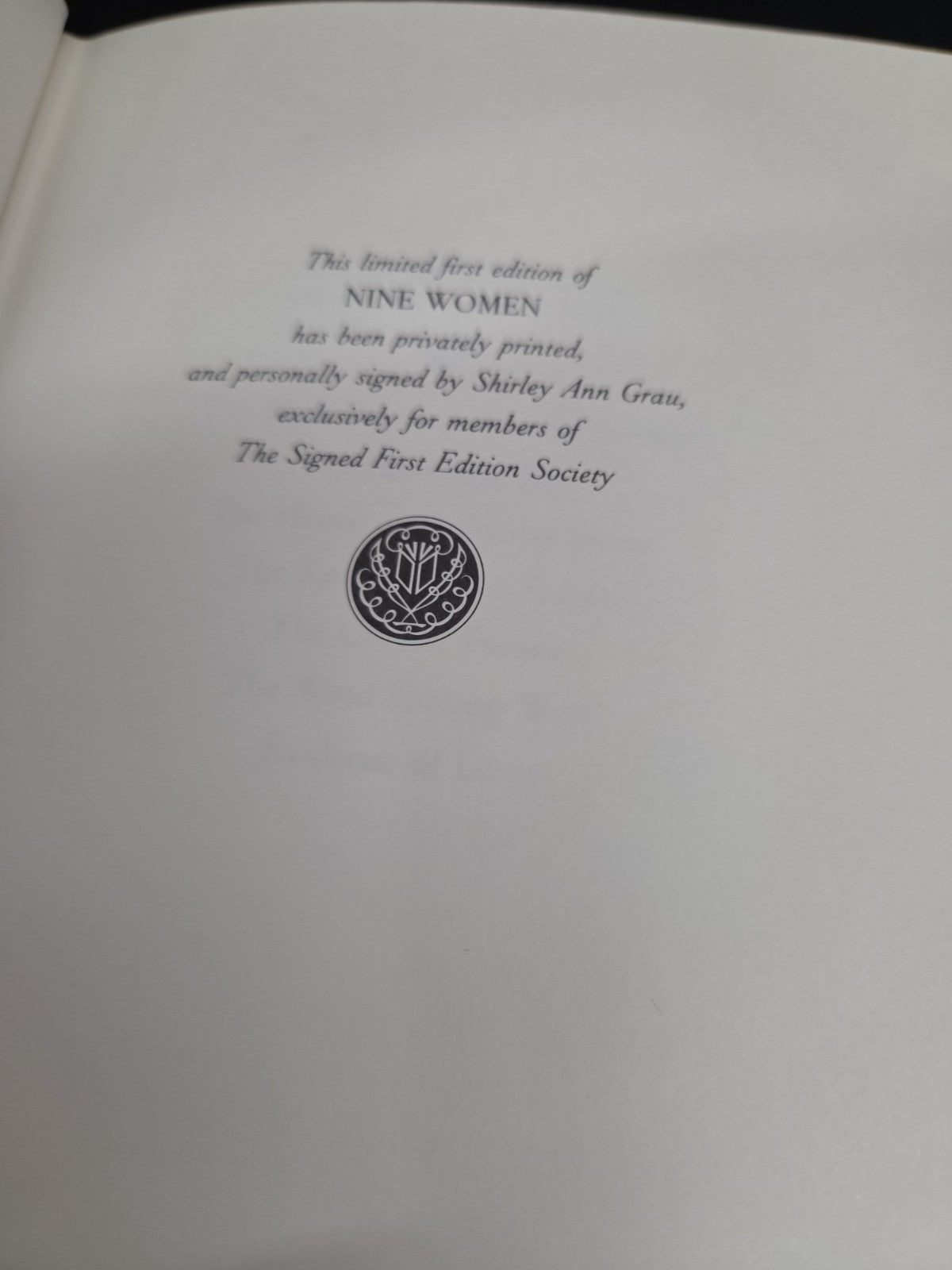 Nine Women by Shirley Ann Grau Franklin Library signed first edition