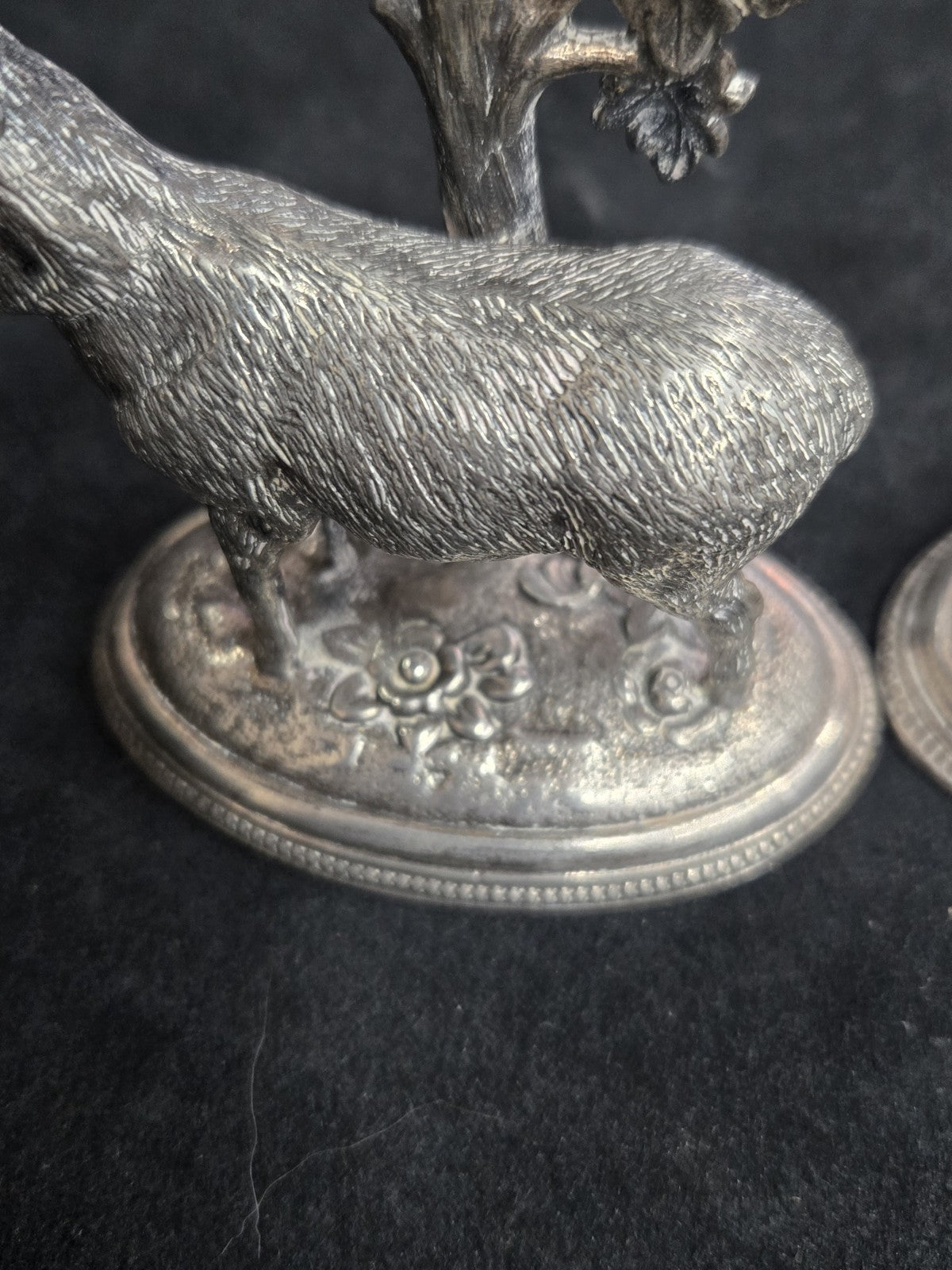 James Dixon & Son Pair Silver Plated Stag Candle Holders 19th Century