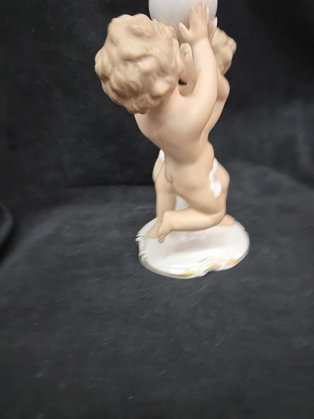 VTG SCHAUBACH KUNST 2 Boys Ball WALLENDORF Figurine PORCELAIN German CHERUB Nude