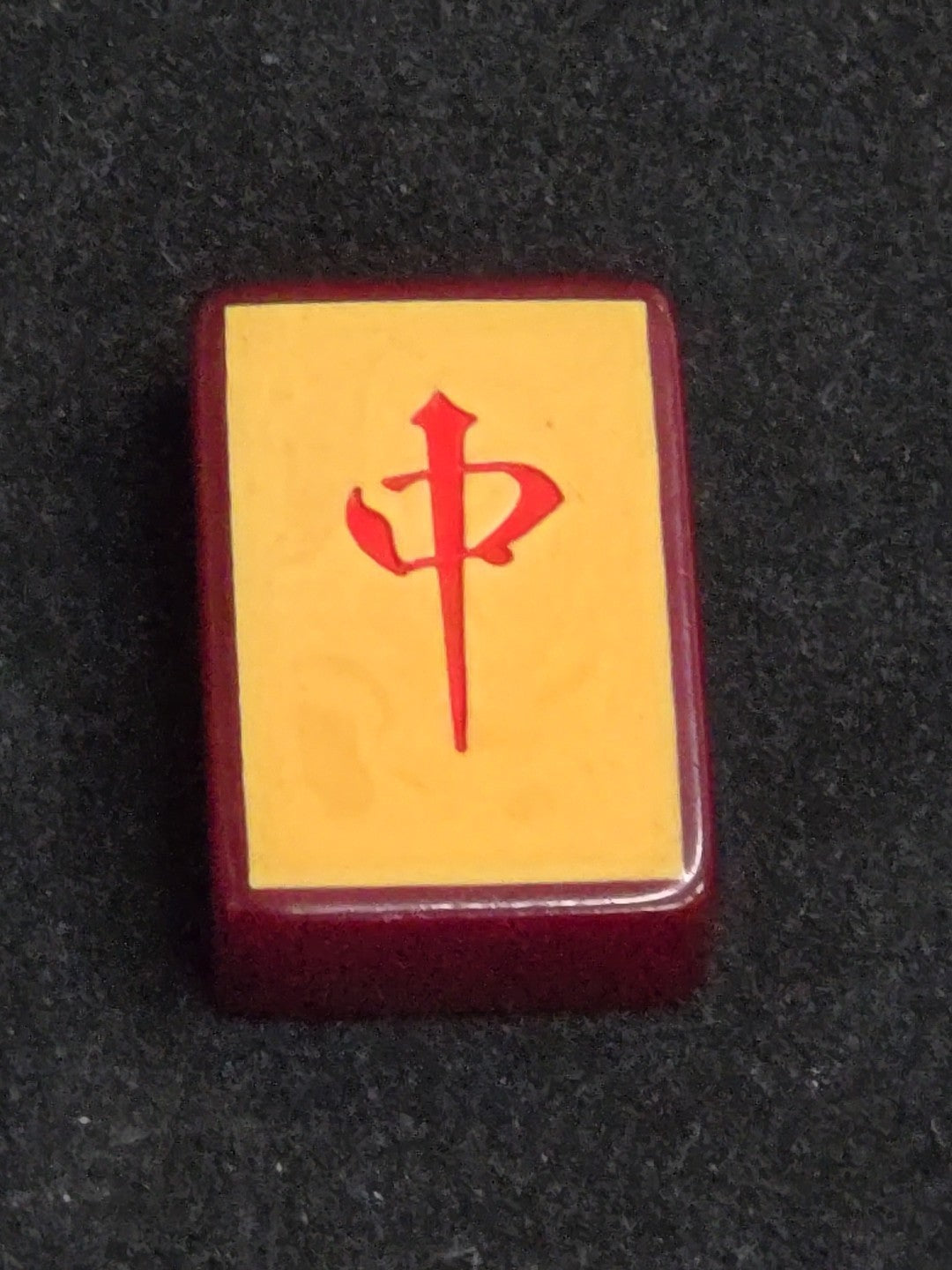 Enrobed Burgundy Mahjong Tile Replacement | Red Dragon