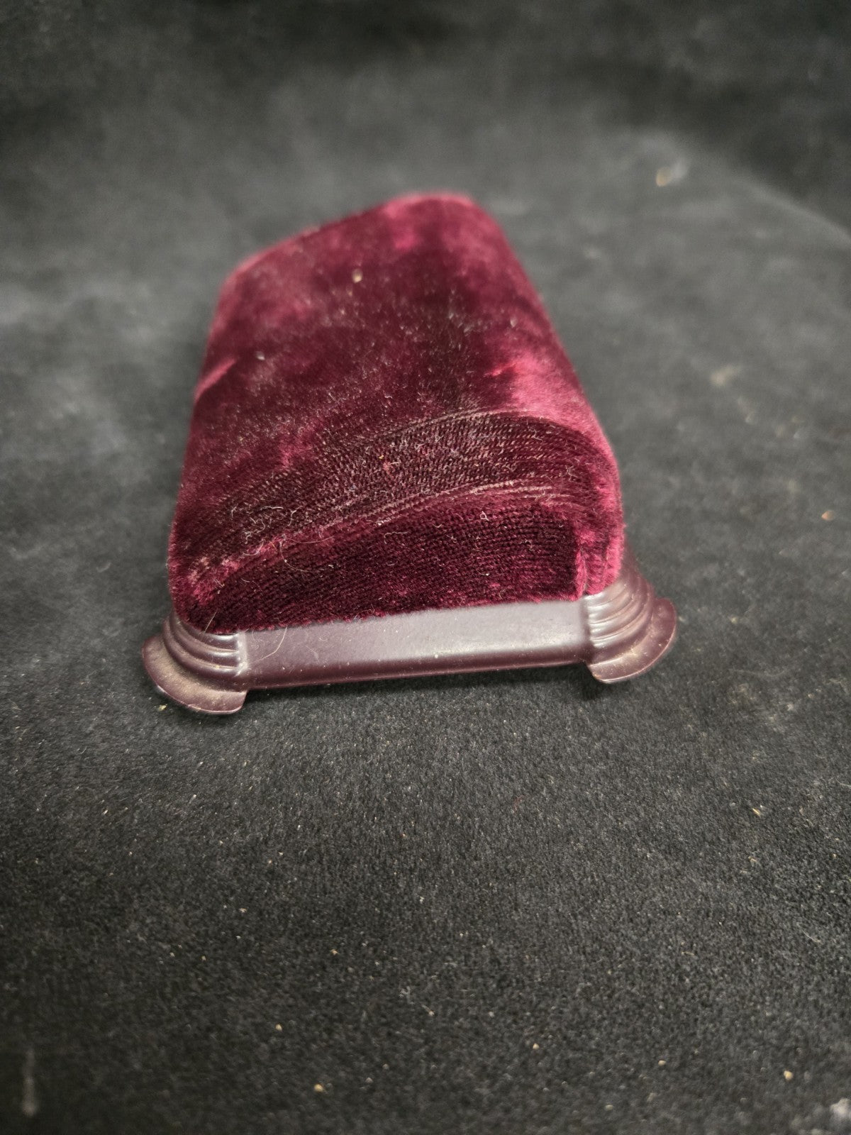 VINTAGE ART DECO BULOVA FIFTH AVE WATCH BOX ONLY BURGUNDY VELVET