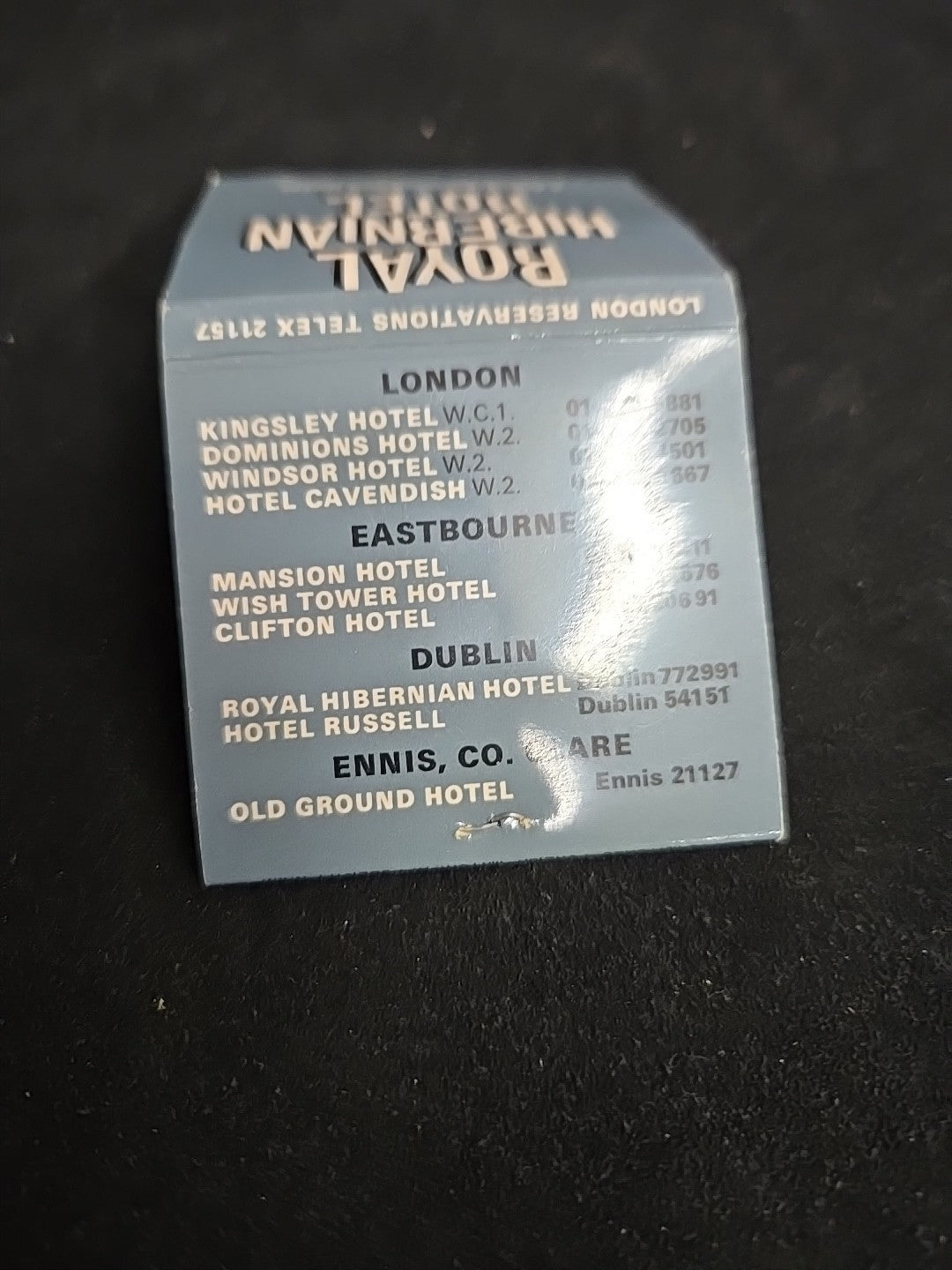 Vintage Royal Hibernian Hotel Dublin Matchbook