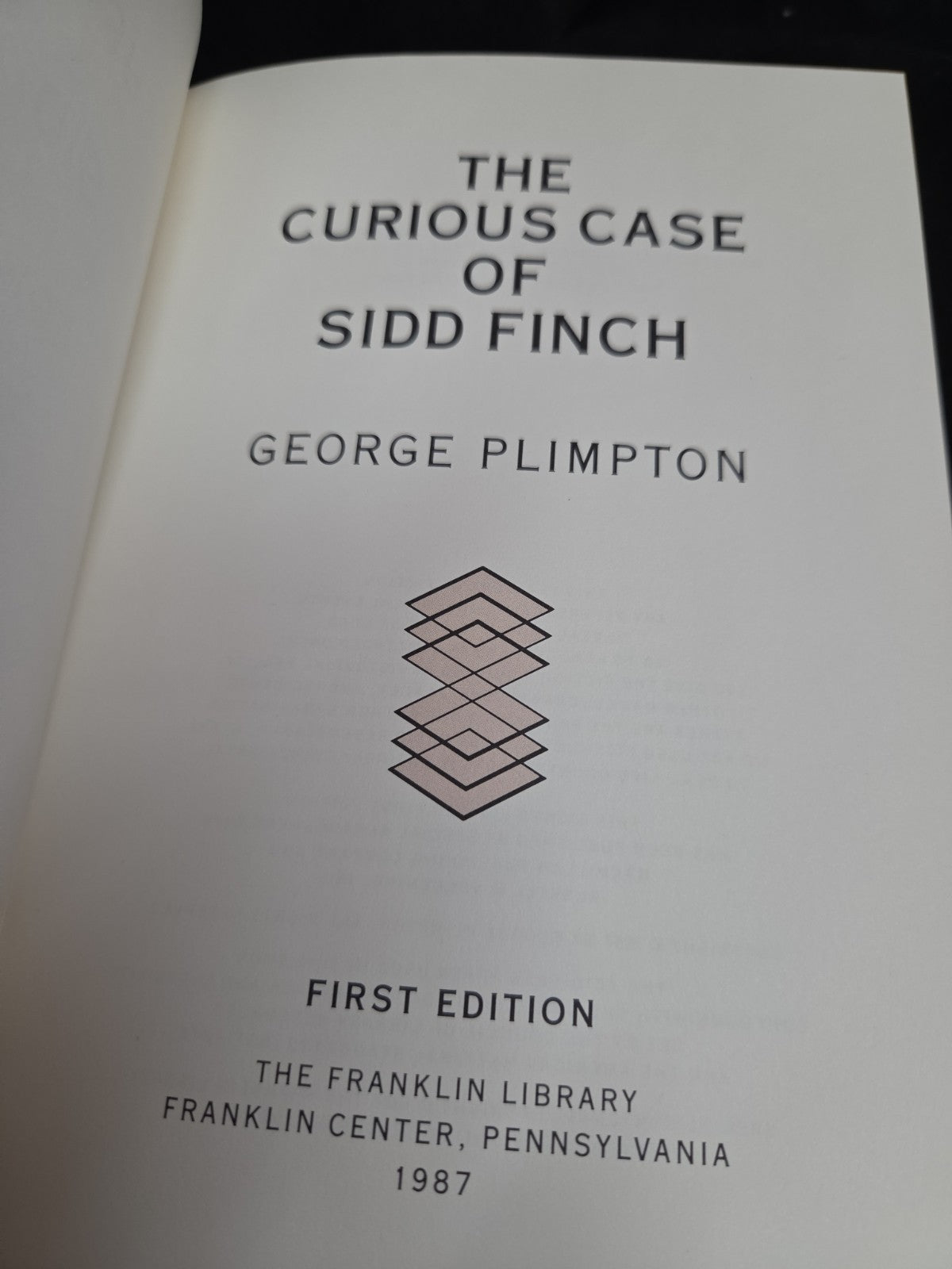 George Plimpton Signed The Curious Case of Sidd Finch - The Franklin Library