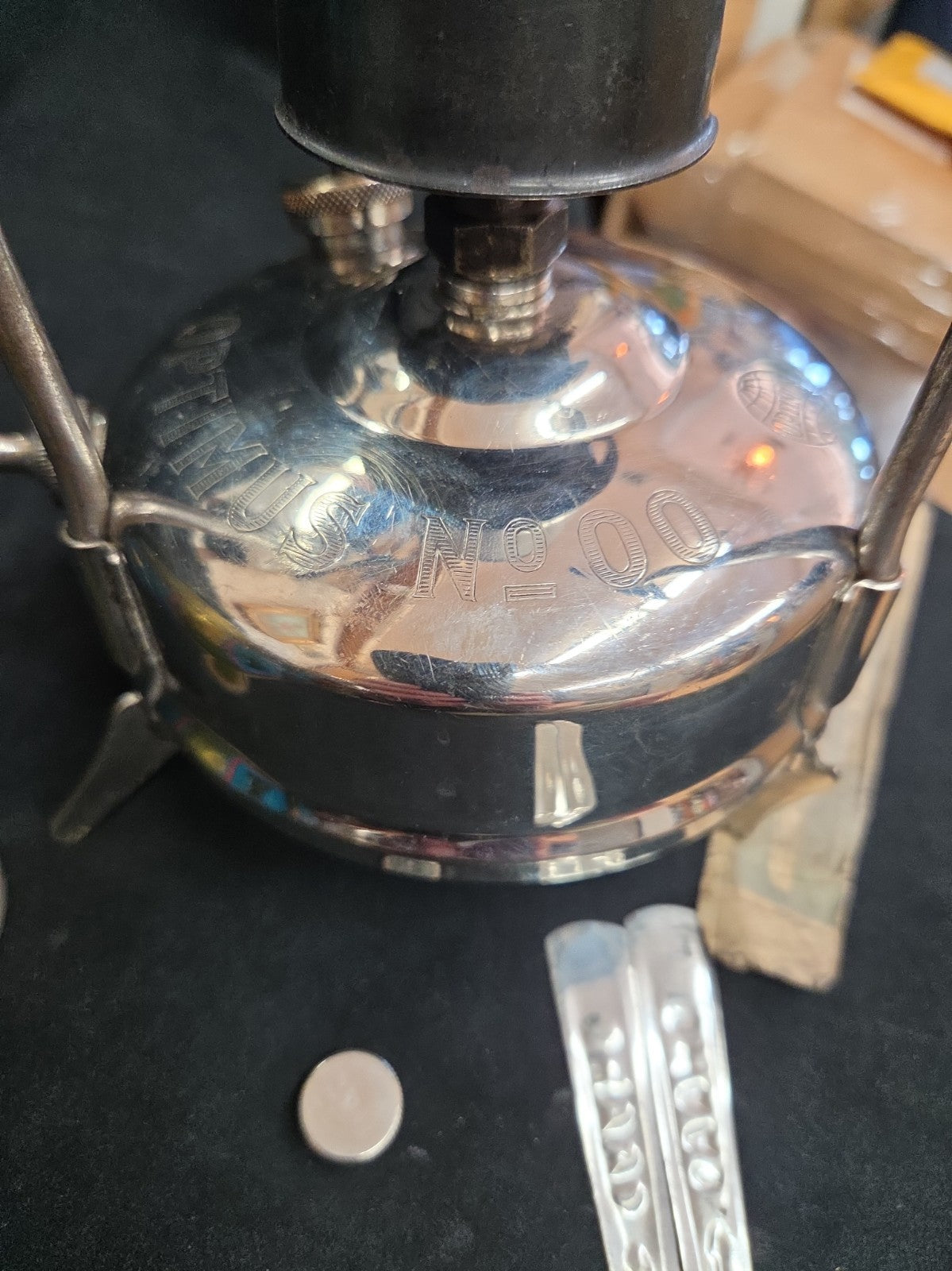 1950's Optimus No. 00 Chrome Plated Camping Stove Untested