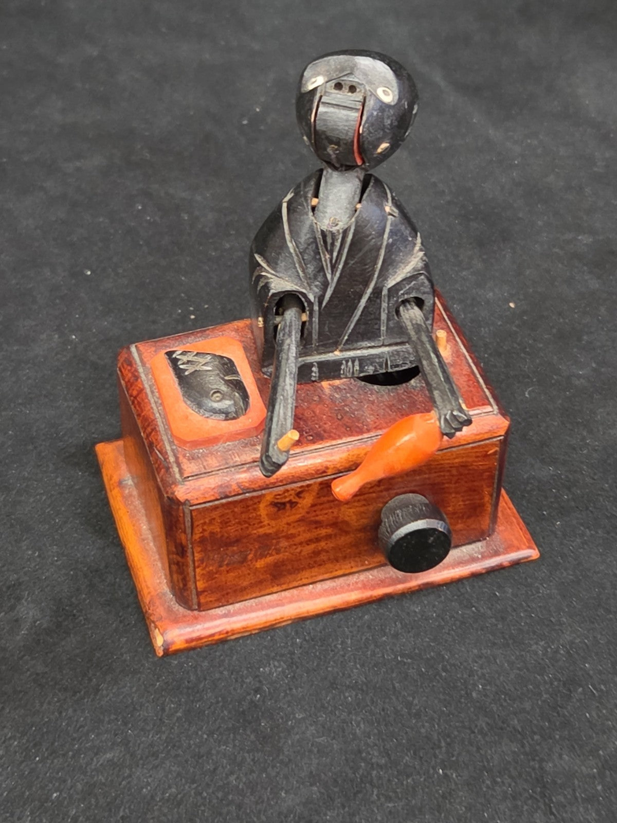 Kobe Karakuri Doll Drunkard Handmade Mechanical Wooden Doll Japan