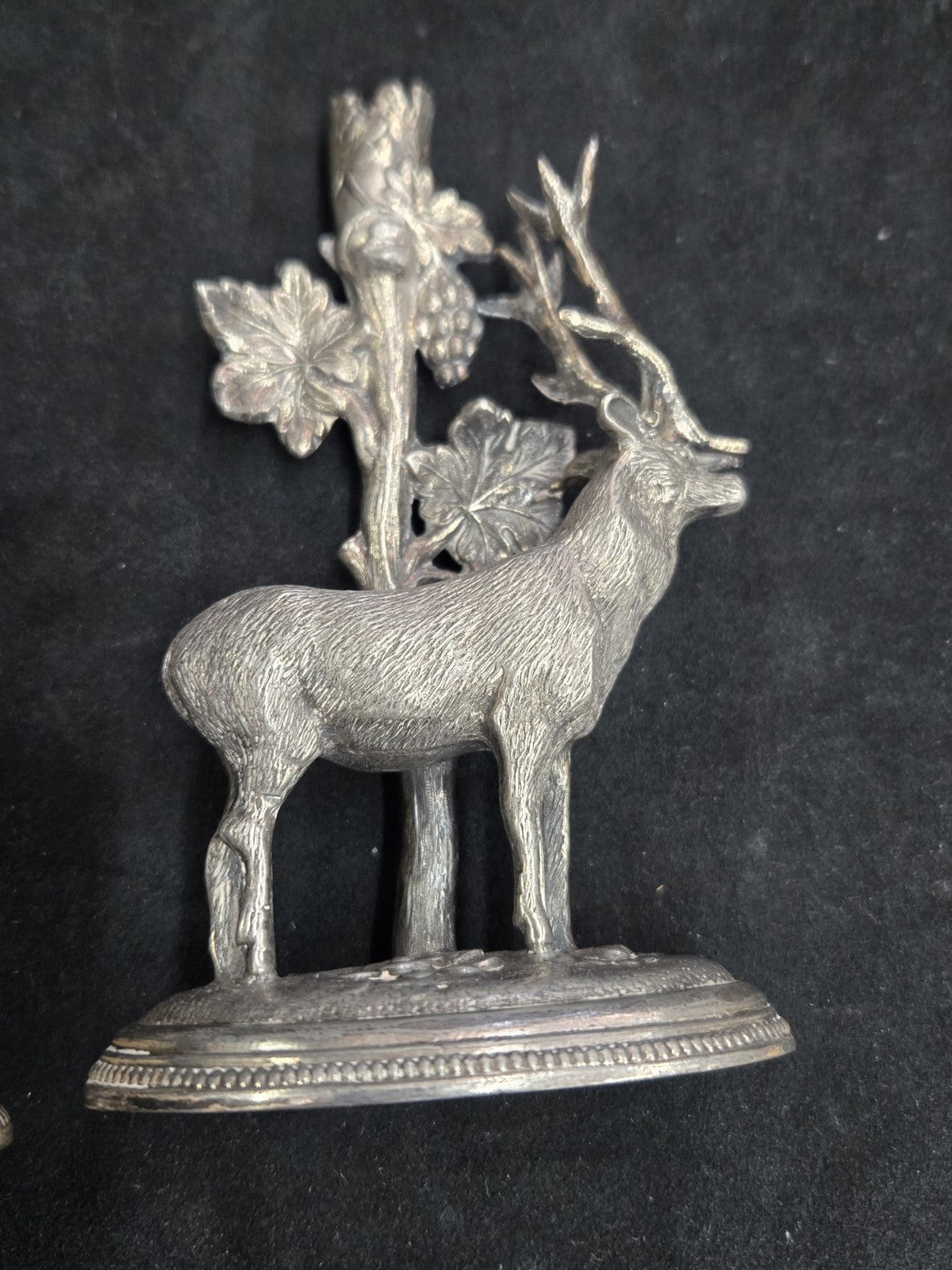 James Dixon & Son Pair Silver Plated Stag Candle Holders 19th Century