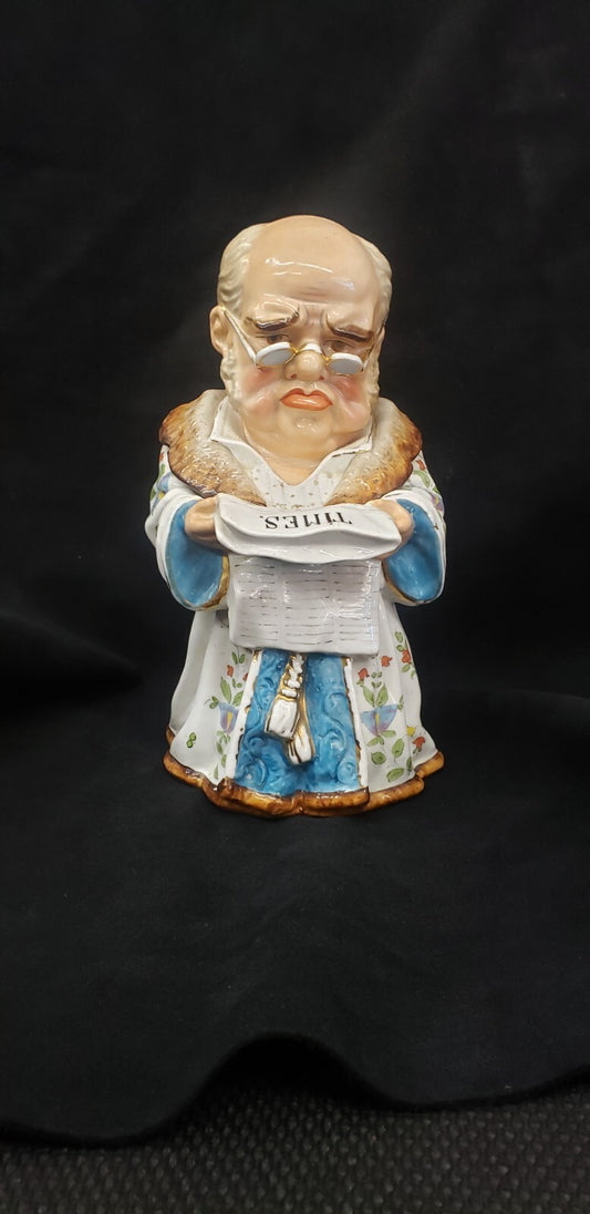 Antique 1880s Figural Porcelain Tobacco Humidor Jar Conta Boehme