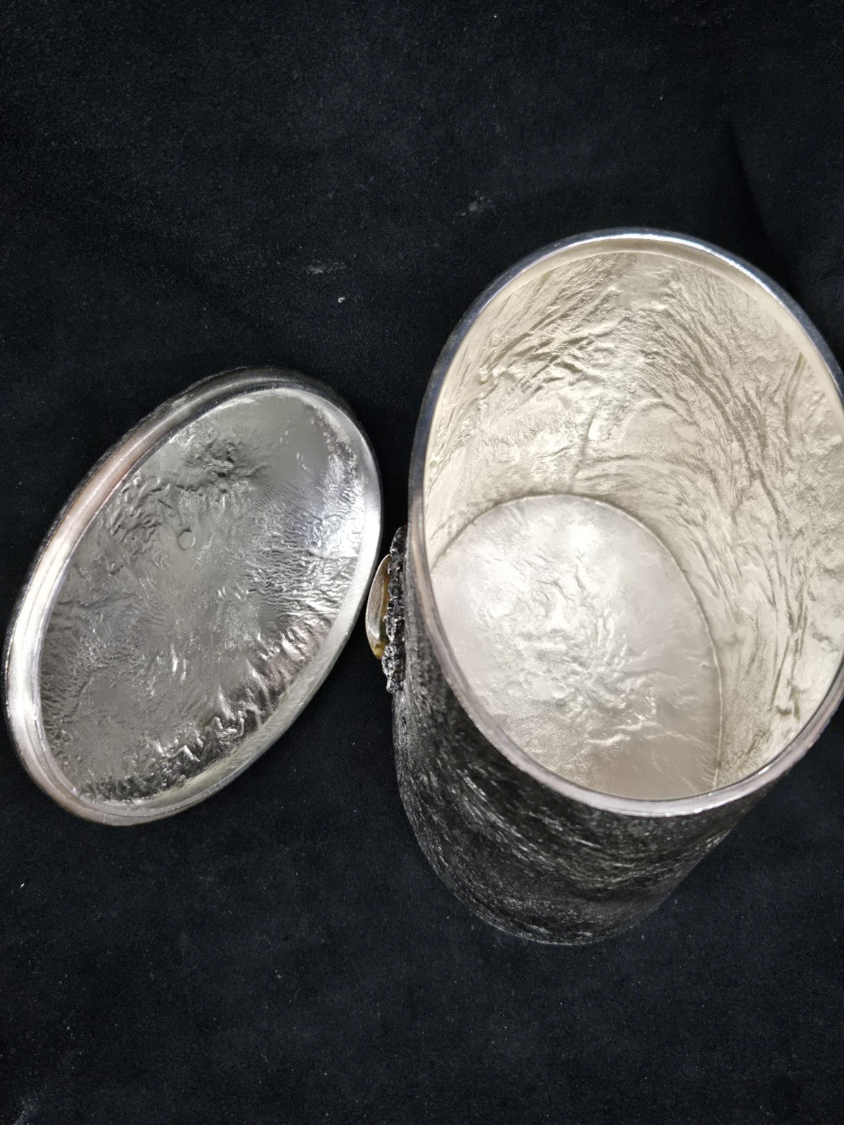 Topazio Sterling .925 Moderrnist Brutalist Silver Biscuit Canister