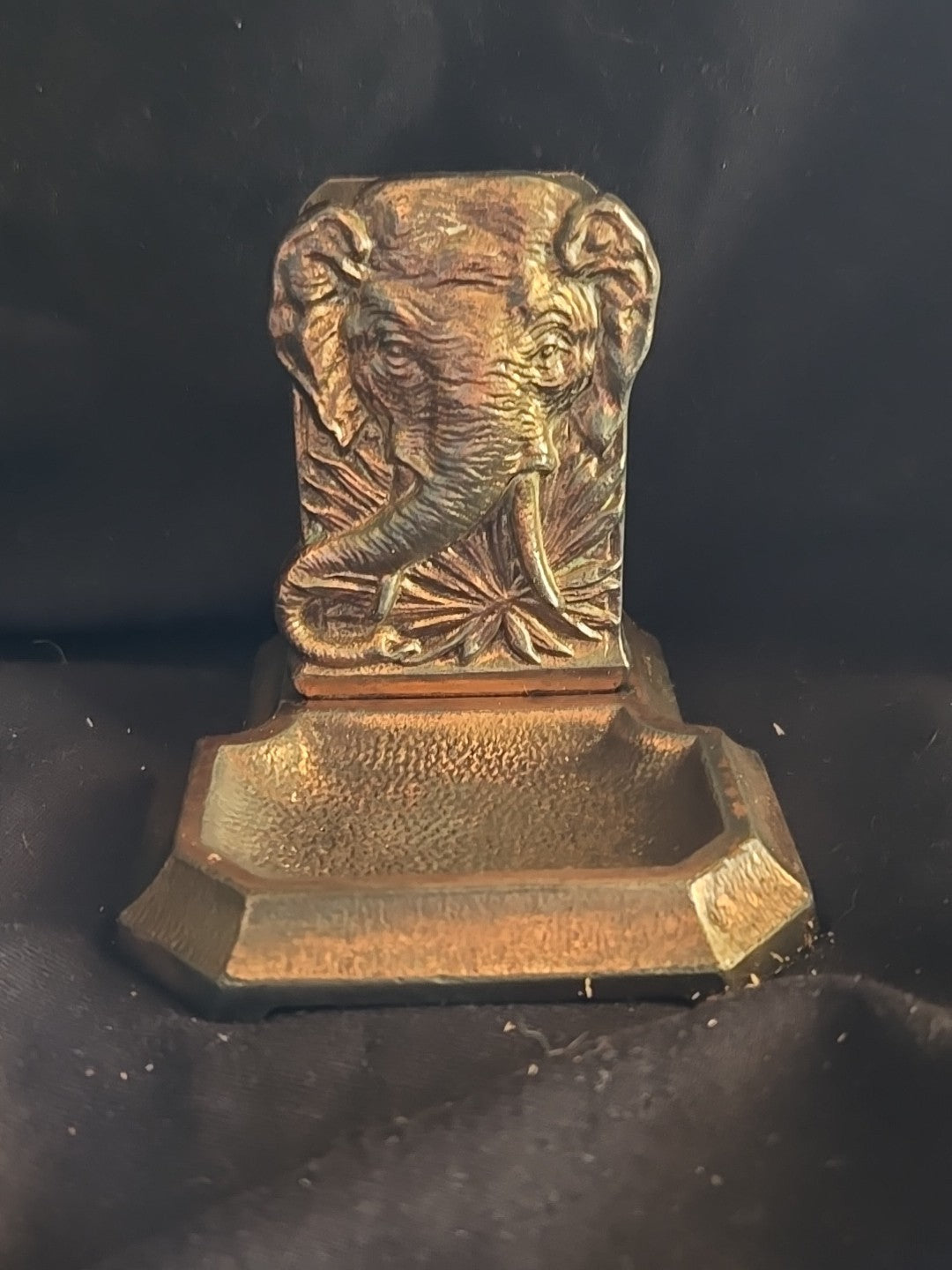 Antique Cast Iron Elephant Match Book Holder C.J.O. Judd Victorian