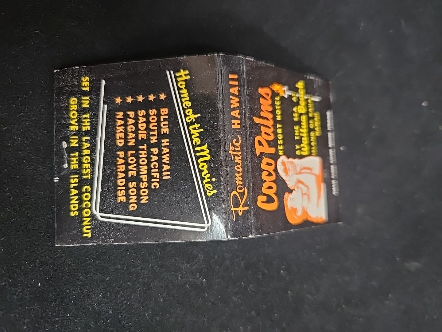 Coco Palms Resort Hotel Matchbook Unstruck Complete Kaui Hawaii