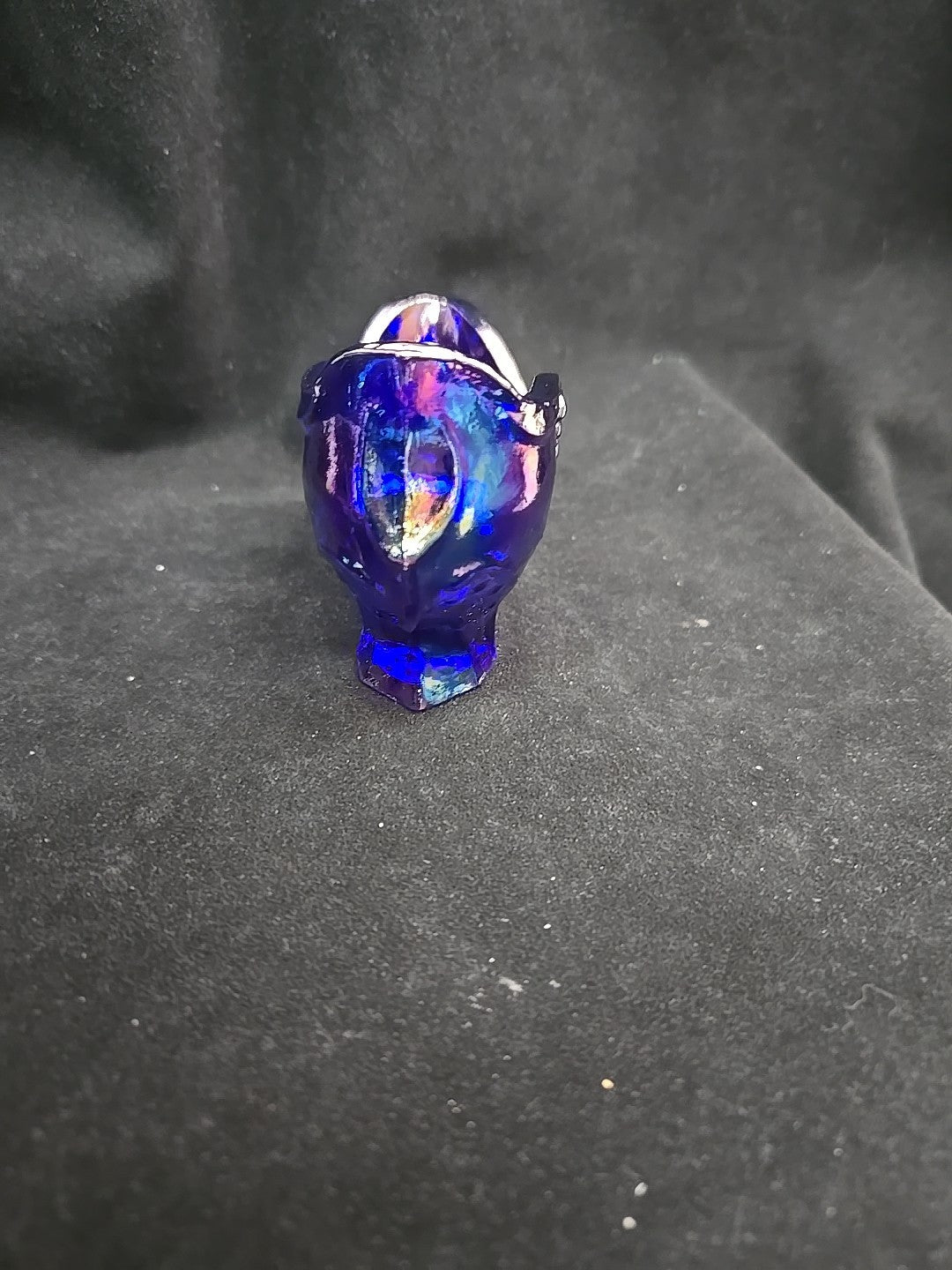 Vtg Mosser Carnival Glass Iridescent Cabbage Rose Slipper Excellent