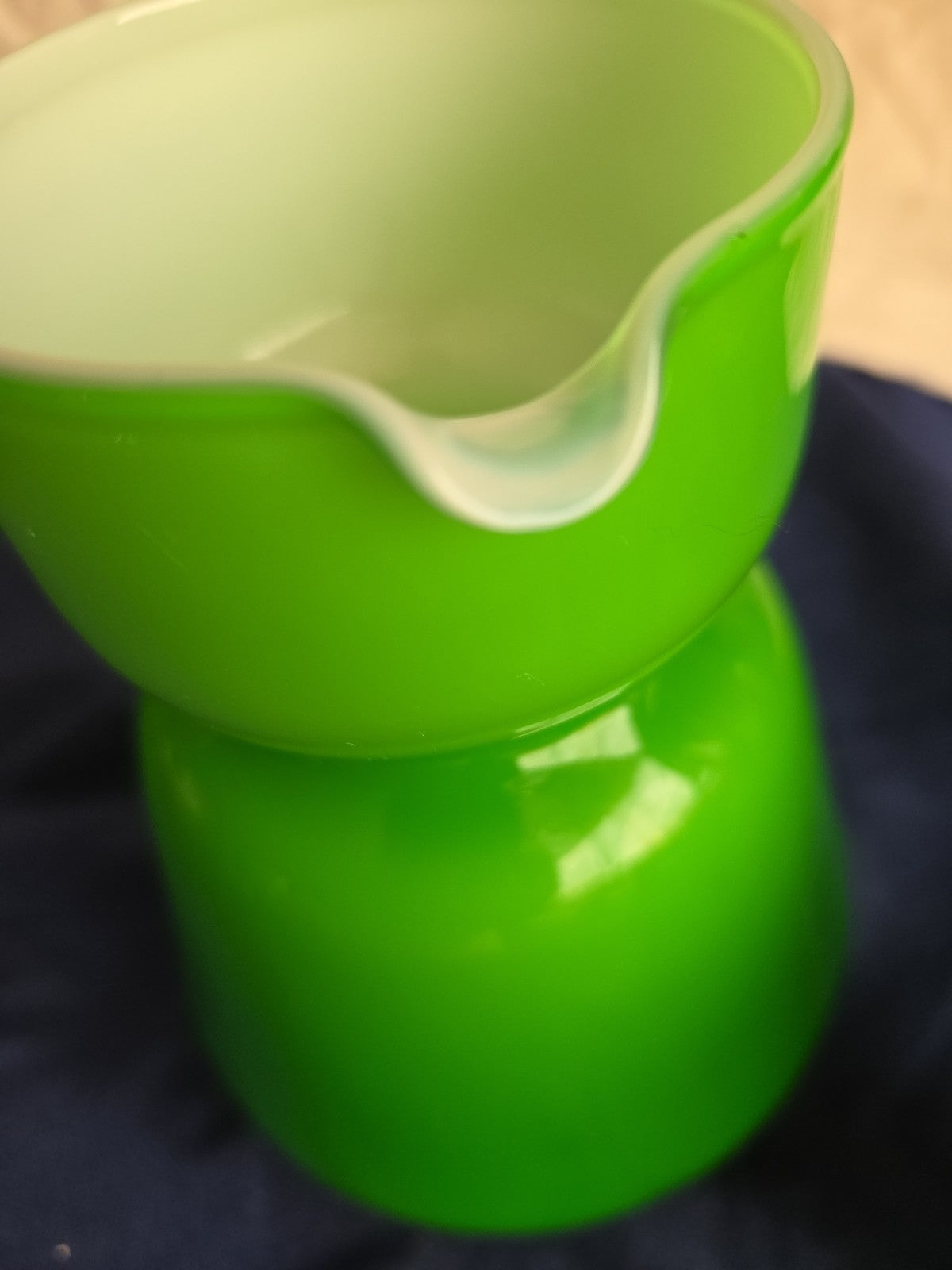 Vintage Carlo Moretti Murano Blown Art Glass Cased Green Tumble Up Set