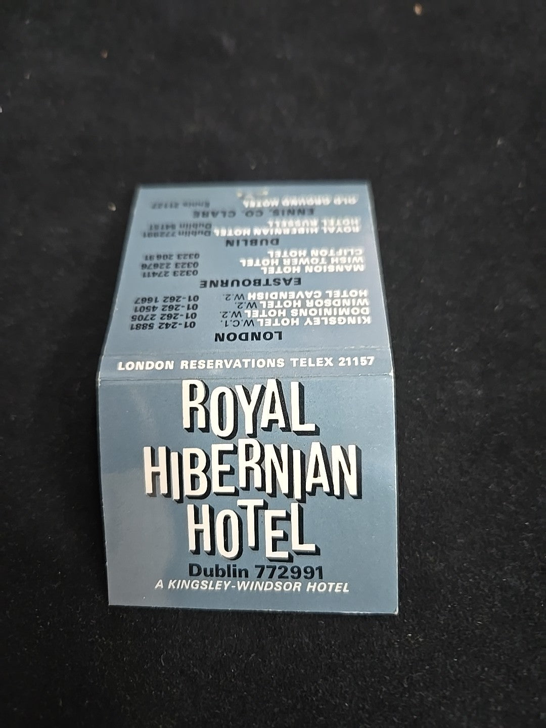 Vintage Royal Hibernian Hotel Dublin Matchbook
