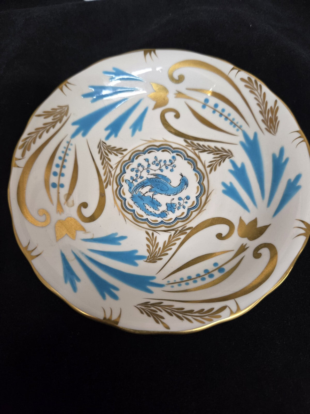 Tea Cup - Royal Chelsea England Bone China Turquoise & Gold Bird of Paradise