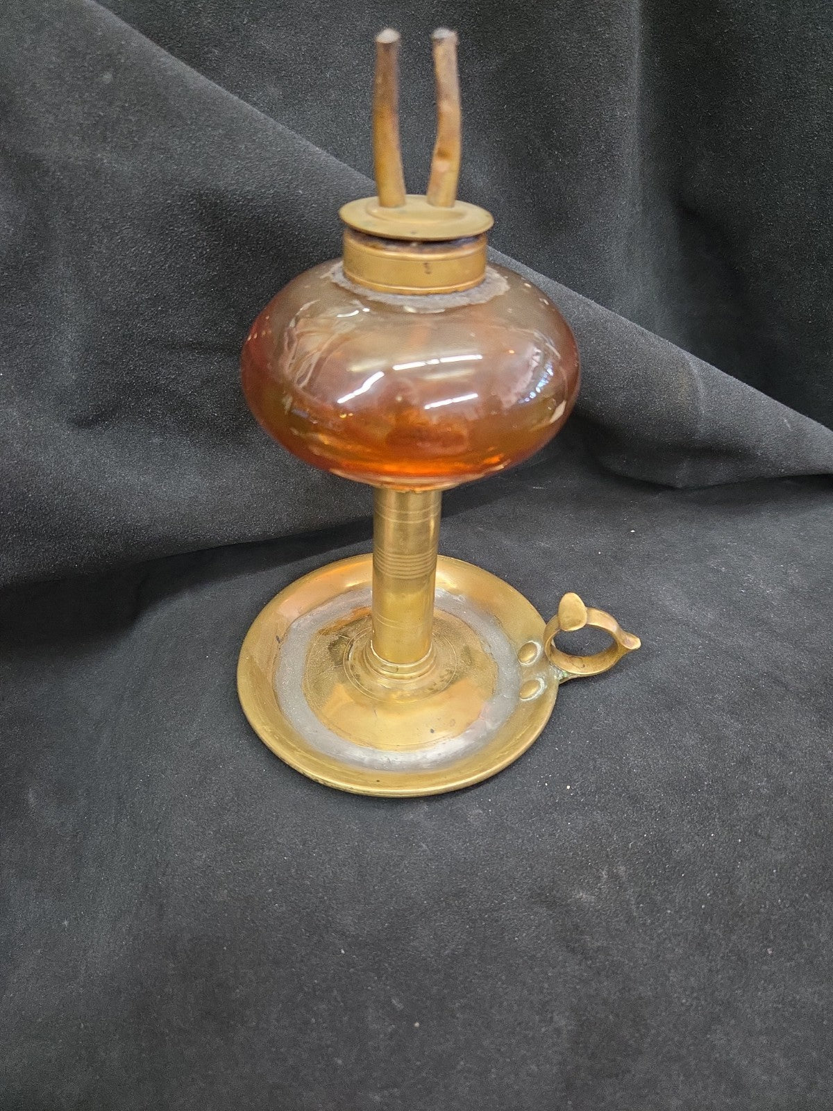 Antique 19th C. Whale Oil Peg Lamp and Candle Holder Boston Sandwich
