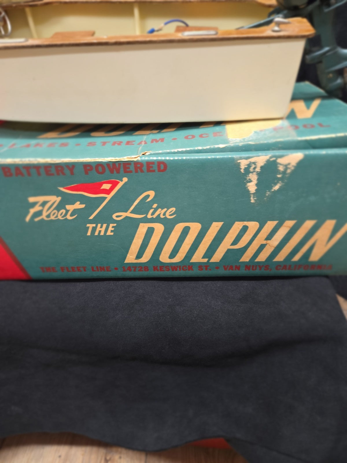 1956 K&O Scott Atwater 33 HP Toy Electric Outboard Motor Fleet Line Dolphin