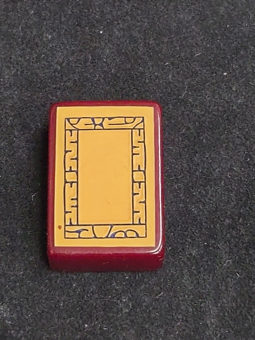 Enrobed Burgundy Bakelite Mahjong Tile Replacement | White Dragon